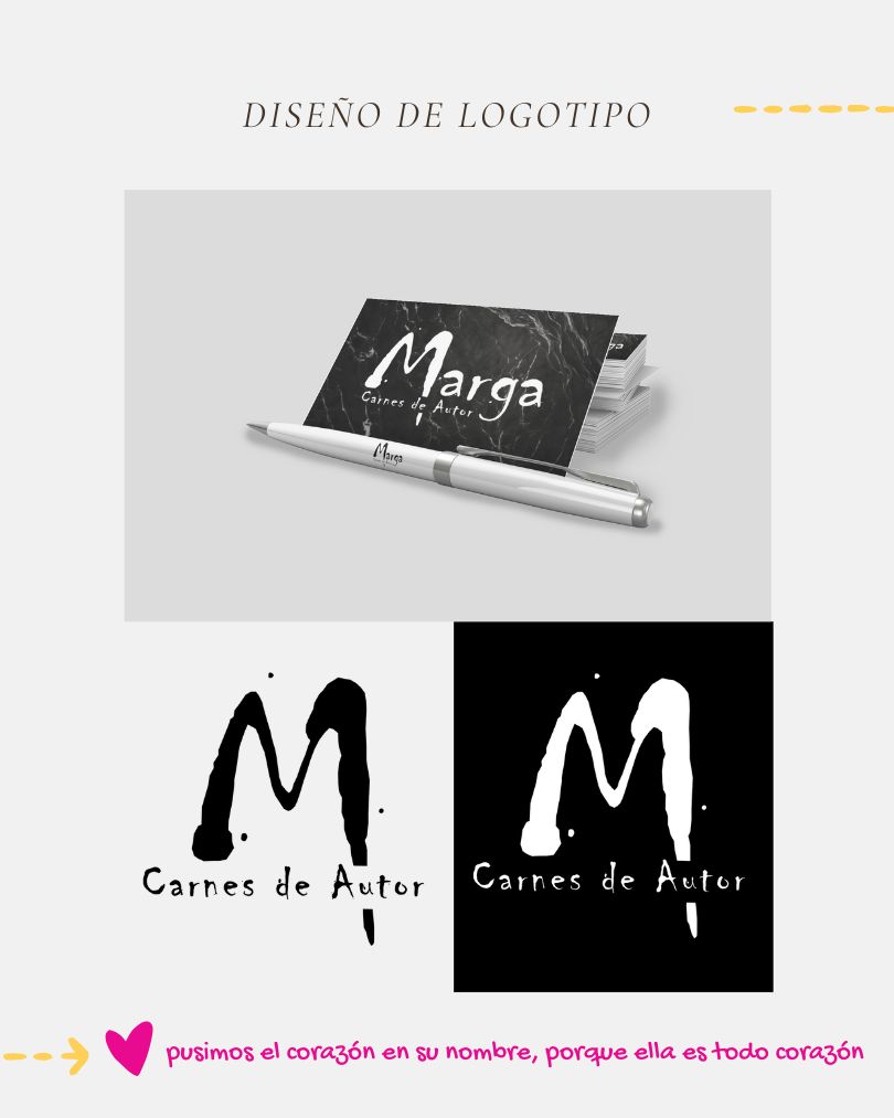 Logotipo renovado de Marga Carnes de Autor: diseño elegante con tipografía distintiva que transmite tradición, confianza y calidad artesanal.