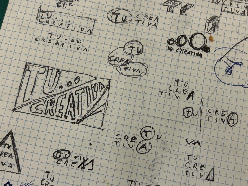 Bocetos de como creamos el logo de Tu Creativa hace un año