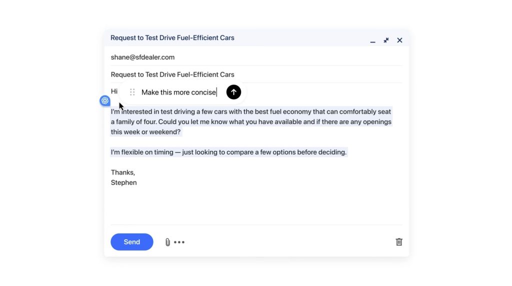 Captura de pantalla de las funcionalidades de Chatgpt Atlas