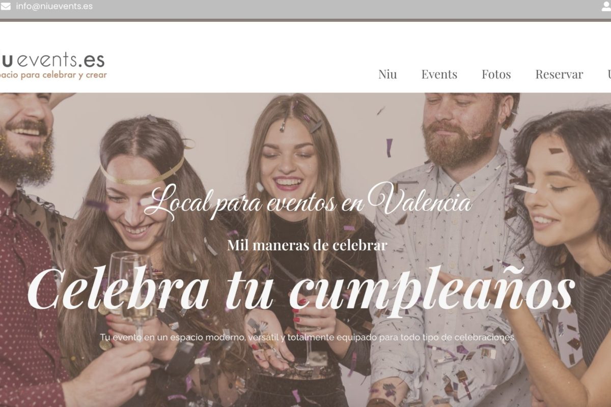 Niu Events - Local de eventos y celebraciones en Valencia. Web diseñada por Tu Creativa